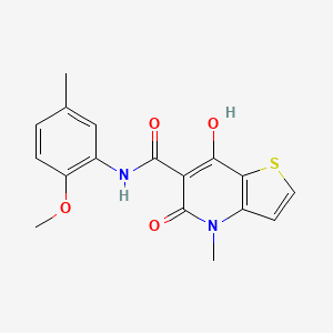 molecular formula C17H16N2O4S B2895134 7-hydroxy-N-(2-methoxy-5-methylphenyl)-4-methyl-5-oxo-4H,5H-thieno[3,2-b]pyridine-6-carboxamide CAS No. 1251682-23-1
