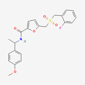 5-(((2-fluorobenzyl)sulfonyl)methyl)-N-(1-(4-methoxyphenyl)ethyl)furan-2-carboxamide