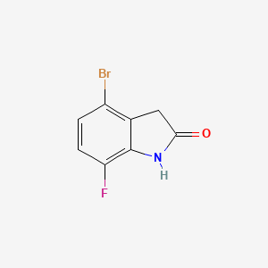 molecular formula C8H5BrFNO B2895169 4-Bromo-7-fluoroindolin-2-one CAS No. 1260903-30-7