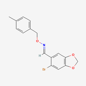 molecular formula C16H14BrNO3 B2895209 6-bromo-1,3-benzodioxole-5-carbaldehyde O-(4-methylbenzyl)oxime CAS No. 477846-79-0