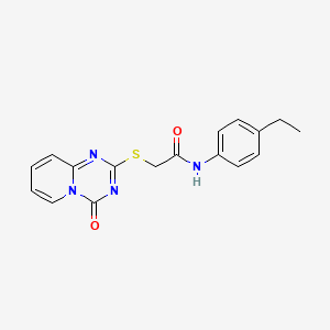 molecular formula C17H16N4O2S B2895214 N-(4-ethylphenyl)-2-({4-oxo-4H-pyrido[1,2-a][1,3,5]triazin-2-yl}sulfanyl)acetamide CAS No. 896326-30-0