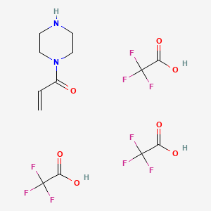 molecular formula C13H15F9N2O7 B2895215 1-(Piperazin-1-yl)prop-2-en-1-one; tris(trifluoroacetic acid) CAS No. 2172241-28-8