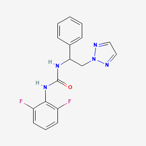 molecular formula C17H15F2N5O B2895239 3-(2,6-difluorophenyl)-1-[1-phenyl-2-(2H-1,2,3-triazol-2-yl)ethyl]urea CAS No. 2320856-31-1