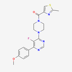 molecular formula C20H20FN5O2S B2895241 5-Fluoro-4-(4-methoxyphenyl)-6-[4-(2-methyl-1,3-thiazole-4-carbonyl)piperazin-1-yl]pyrimidine CAS No. 2380181-27-9