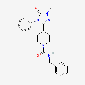 molecular formula C22H25N5O2 B2895245 N-benzyl-4-(1-methyl-5-oxo-4-phenyl-4,5-dihydro-1H-1,2,4-triazol-3-yl)piperidine-1-carboxamide CAS No. 1421476-02-9