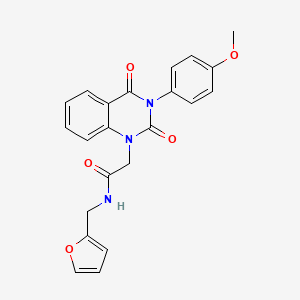 molecular formula C22H19N3O5 B2895307 N-[(furan-2-yl)methyl]-2-[3-(4-methoxyphenyl)-2,4-dioxo-1,2,3,4-tetrahydroquinazolin-1-yl]acetamide CAS No. 899923-15-0