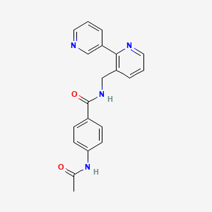 molecular formula C20H18N4O2 B2895315 N-({[2,3'-bipyridine]-3-yl}methyl)-4-acetamidobenzamide CAS No. 1904168-21-3