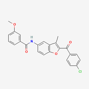 molecular formula C24H18ClNO4 B2895317 N-[2-(4-chlorobenzoyl)-3-methyl-1-benzofuran-5-yl]-3-methoxybenzamide CAS No. 923194-66-5