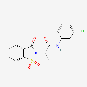molecular formula C16H13ClN2O4S B2895323 N-(3-chlorophenyl)-2-(1,1,3-trioxo-2,3-dihydro-1lambda6,2-benzothiazol-2-yl)propanamide CAS No. 899955-17-0