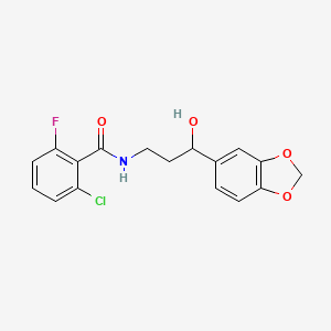 molecular formula C17H15ClFNO4 B2895345 N-(3-(benzo[d][1,3]dioxol-5-yl)-3-hydroxypropyl)-2-chloro-6-fluorobenzamide CAS No. 1421442-96-7