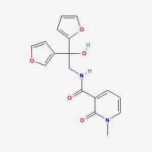 molecular formula C17H16N2O5 B2895349 N-(2-(furan-2-yl)-2-(furan-3-yl)-2-hydroxyethyl)-1-methyl-2-oxo-1,2-dihydropyridine-3-carboxamide CAS No. 2034537-92-1