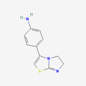 molecular formula C11H11N3S B2895354 4-{5H,6H-IMIDAZO[2,1-B][1,3]THIAZOL-3-YL}ANILINE CAS No. 23224-05-7