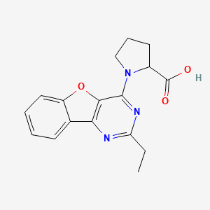molecular formula C17H17N3O3 B2895363 1-(2-Ethylbenzofuro[3,2-d]pyrimidin-4-yl)pyrrolidine-2-carboxylic acid CAS No. 1008212-14-3