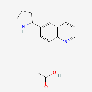 molecular formula C15H18N2O2 B2895374 6-(Pyrrolidin-2-yl)quinoline acetate CAS No. 1177324-07-0