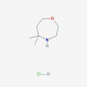 molecular formula C7H16ClNO B2895411 5,5-Dimethyl-1,4-oxazepane;hydrochloride CAS No. 2402836-91-1