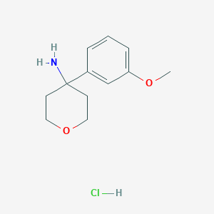 molecular formula C12H18ClNO2 B2895418 4-(3-Methoxyphenyl)oxan-4-amine hydrochloride CAS No. 1380300-46-8