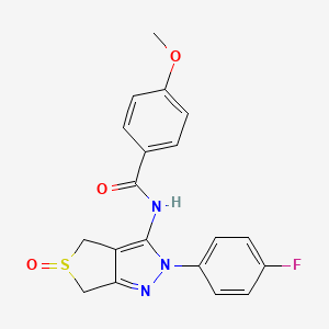 molecular formula C19H16FN3O3S B2895421 N-(2-(4-fluorophenyl)-5-oxido-4,6-dihydro-2H-thieno[3,4-c]pyrazol-3-yl)-4-methoxybenzamide CAS No. 1009693-63-3