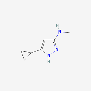 molecular formula C7H11N3 B2895423 5-cyclopropyl-N-methyl-1H-pyrazol-3-amine CAS No. 1354949-39-5