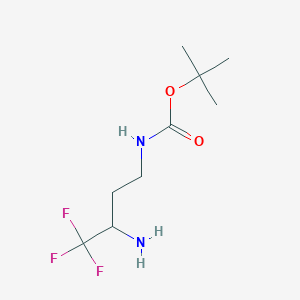 molecular formula C9H17F3N2O2 B2895425 tert-butyl N-(3-amino-4,4,4-trifluorobutyl)carbamate CAS No. 1909348-60-2