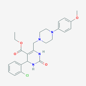 molecular formula C25H29ClN4O4 B2895435 Ethyl 4-(2-chlorophenyl)-6-{[4-(4-methoxyphenyl)piperazin-1-yl]methyl}-2-oxo-1,2,3,4-tetrahydropyrimidine-5-carboxylate CAS No. 1261018-32-9