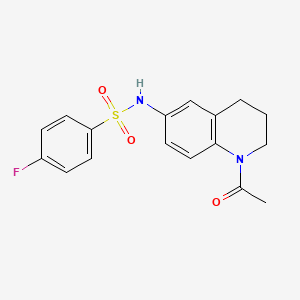 molecular formula C17H17FN2O3S B2895441 N-(1-acetyl-1,2,3,4-tetrahydroquinolin-6-yl)-4-fluorobenzene-1-sulfonamide CAS No. 941960-88-9