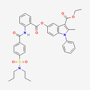 molecular formula C38H39N3O7S B2895462 ethyl 5-{2-[4-(dipropylsulfamoyl)benzamido]benzoyloxy}-2-methyl-1-phenyl-1H-indole-3-carboxylate CAS No. 392320-05-7