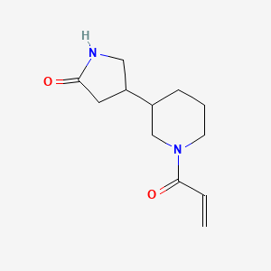 molecular formula C12H18N2O2 B2895485 4-(1-Prop-2-enoylpiperidin-3-yl)pyrrolidin-2-one CAS No. 2361655-55-0
