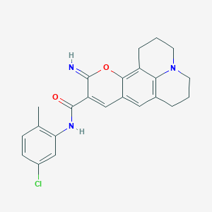 molecular formula C23H22ClN3O2 B2895505 N-(5-chloro-2-methylphenyl)-11-imino-2,3,6,7-tetrahydro-1H,5H,11H-pyrano[2,3-f]pyrido[3,2,1-ij]quinoline-10-carboxamide CAS No. 866346-64-7