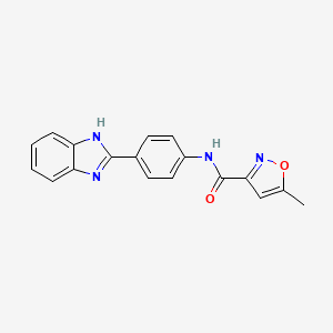 molecular formula C18H14N4O2 B2895510 N-[4-(1H-1,3-benzodiazol-2-yl)phenyl]-5-methyl-1,2-oxazole-3-carboxamide CAS No. 794559-76-5