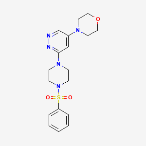 4-(6-(4-(Phenylsulfonyl)piperazin-1-yl)pyridazin-4-yl)morpholine