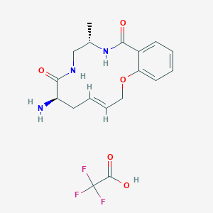 (4E,7R,11S)-7-Amino-11-methyl-2-oxa-9,12-diazabicyclo[12.4.0]octadeca-1(18),4,14,16-tetraene-8,13-dione;2,2,2-trifluoroacetic acid
