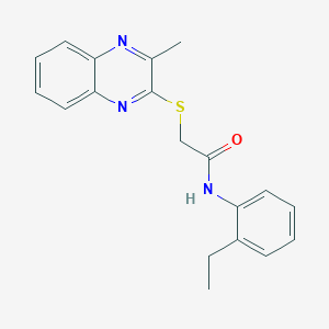 molecular formula C19H19N3OS B2895542 N-(2-ethylphenyl)-2-((3-methylquinoxalin-2-yl)thio)acetamide CAS No. 881076-96-6