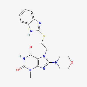 7-[2-(1H-benzimidazol-2-ylsulfanyl)ethyl]-3-methyl-8-morpholin-4-ylpurine-2,6-dione