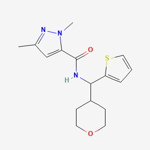 1,3-dimethyl-N-[(oxan-4-yl)(thiophen-2-yl)methyl]-1H-pyrazole-5-carboxamide