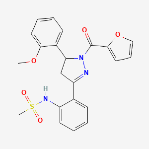 N-{2-[1-(furan-2-carbonyl)-5-(2-methoxyphenyl)-4,5-dihydro-1H-pyrazol-3-yl]phenyl}methanesulfonamide