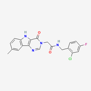N-(2-chloro-4-fluorobenzyl)-2-(8-methyl-4-oxo-4,5-dihydro-3H-pyrimido[5,4-b]indol-3-yl)acetamide