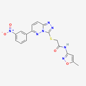 molecular formula C17H13N7O4S B2895597 N-(5-methyl-1,2-oxazol-3-yl)-2-{[6-(3-nitrophenyl)-[1,2,4]triazolo[4,3-b]pyridazin-3-yl]sulfanyl}acetamide CAS No. 894057-78-4