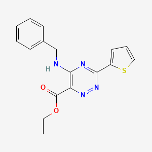 molecular formula C17H16N4O2S B2895617 Ethyl 5-(benzylamino)-3-(2-thienyl)-1,2,4-triazine-6-carboxylate CAS No. 339014-25-4