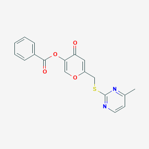 [6-[(4-Methylpyrimidin-2-yl)sulfanylmethyl]-4-oxopyran-3-yl] benzoate