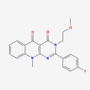 2-(4-fluorophenyl)-3-(2-methoxyethyl)-10-methylpyrimido[4,5-b]quinoline-4,5(3H,10H)-dione