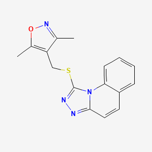 molecular formula C16H14N4OS B2895634 4-(([1,2,4]Triazolo[4,3-a]quinolin-1-ylthio)methyl)-3,5-dimethylisoxazole CAS No. 671199-35-2