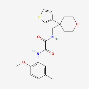 molecular formula C20H24N2O4S B2895644 N-(2-methoxy-5-methylphenyl)-N'-{[4-(thiophen-3-yl)oxan-4-yl]methyl}ethanediamide CAS No. 2309798-02-3
