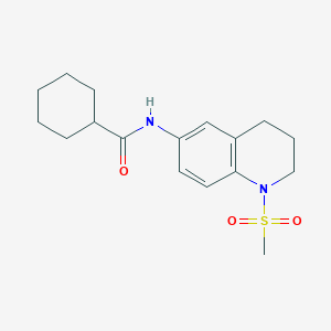 molecular formula C17H24N2O3S B2895649 N-(1-(methylsulfonyl)-1,2,3,4-tetrahydroquinolin-6-yl)cyclohexanecarboxamide CAS No. 899751-90-7