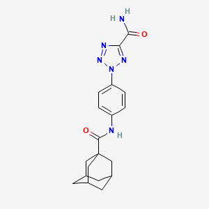 molecular formula C19H22N6O2 B2895655 2-(4-((1s,3s)-adamantane-1-carboxamido)phenyl)-2H-tetrazole-5-carboxamide CAS No. 1396860-78-8