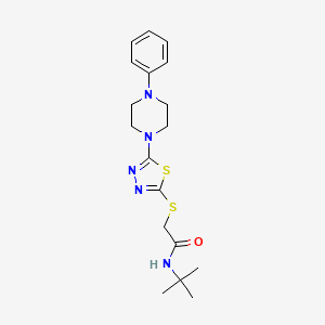 molecular formula C18H25N5OS2 B2895671 N-(tert-butyl)-2-((5-(4-phenylpiperazin-1-yl)-1,3,4-thiadiazol-2-yl)thio)acetamide CAS No. 1105199-44-7