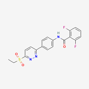 molecular formula C19H15F2N3O3S B2895675 N-(4-(6-(ethylsulfonyl)pyridazin-3-yl)phenyl)-2,6-difluorobenzamide CAS No. 921544-44-7