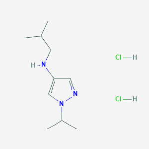 molecular formula C10H21Cl2N3 B2895692 N-(2-Methylpropyl)-1-(propan-2-yl)-1H-pyrazol-4-amine dihydrochloride CAS No. 1909327-35-0