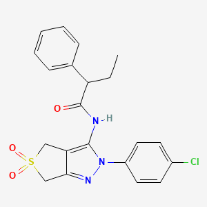 N-[2-(4-chlorophenyl)-5,5-dioxo-4,6-dihydrothieno[3,4-c]pyrazol-3-yl]-2-phenylbutanamide