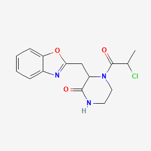 3-(1,3-Benzoxazol-2-ylmethyl)-4-(2-chloropropanoyl)piperazin-2-one