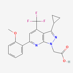 [3-cyclopropyl-6-(2-methoxyphenyl)-4-(trifluoromethyl)-1H-pyrazolo[3,4-b]pyridin-1-yl]acetic acid